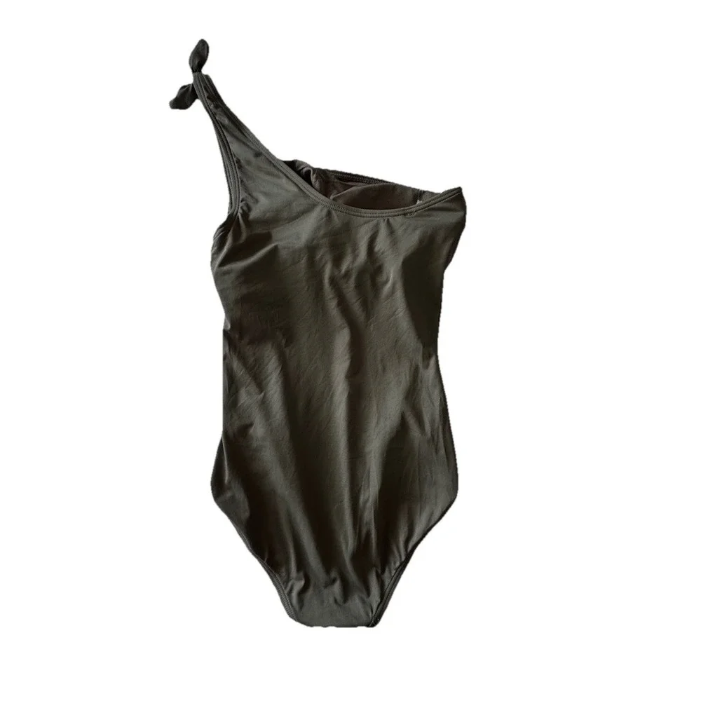 Michael By Michael‎ Kors Size Olive Green One Peice Swimsuit One Tied Shoulder